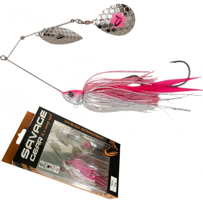 Блесна SAVAGE GEAR Da'Bush Spinnerbait 14см 21г Sinking Pink Silver 72608