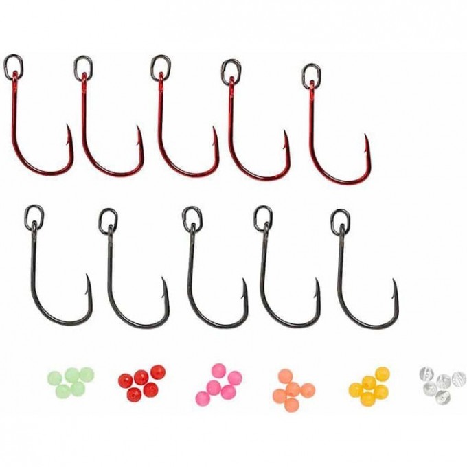 Набор крючков SAVAGE GEAR S1 Single Hook 3/0 Red & DG Kit 10pcs 61783