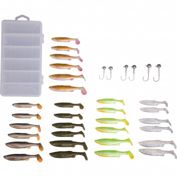 Набор приманок SAVAGE GEAR Fat Minnow T-Tail Kit 30+6pcs