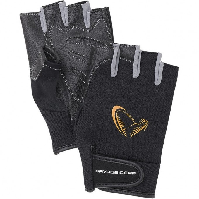 Перчатки SAVAGE GEAR Neoprene Half Finger L Black 76463