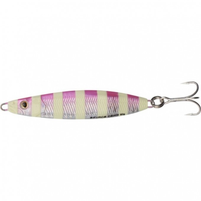 Пилькер SAVAGE GEAR Psycho Sprat 60g 03-Pink Glow Zebra 57522