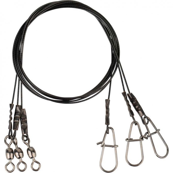 Поводки SAVAGE GEAR Black7 Trace 40cm 0.60mm 25kg Swivel/Needle Snap 3pcs 54864