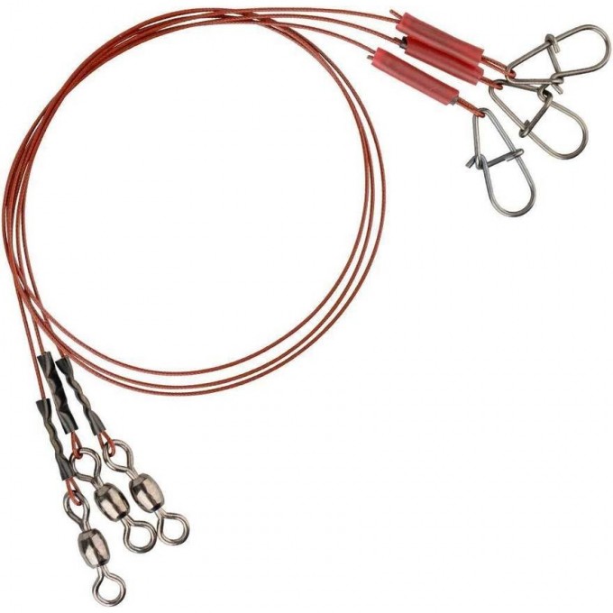 Поводки SAVAGE GEAR Blood49 Trace 30cm 0.48mm 11kg Swivel/Needle Snap 3pcs 54869