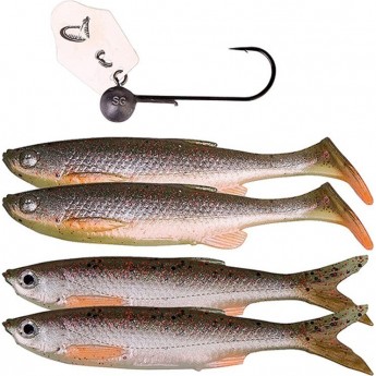 Приманка SAVAGE GEAR Crazy Blade Bleak kit 10cm 4+1pcs 04-Green Pearl Silver