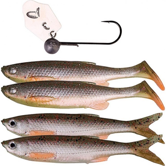 Приманка SAVAGE GEAR Crazy Blade Bleak kit 10cm 4+1pcs 04-Green Pearl Silver 51136