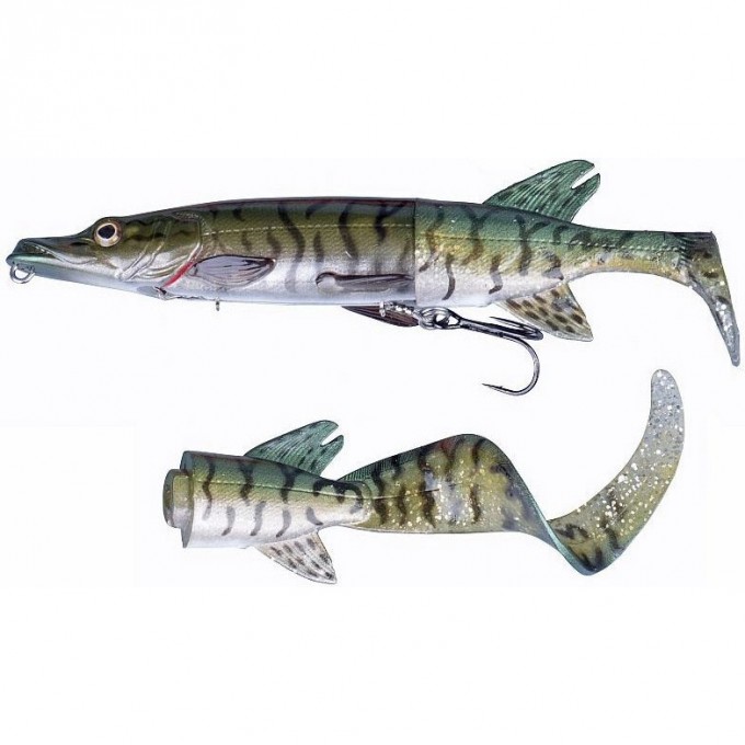 Воблер SAVAGE GEAR 3D Hybrid Pike 25cm 130g SS 07-Green Silver Pike 50235