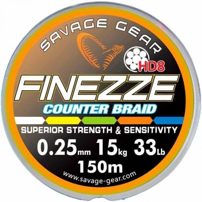 Шнур SAVAGE GEAR Finezze HD8 300m multicolor 0.32mm 27kg 46940